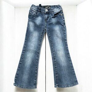 L.E.I. Denim Embroidery Jeans Sz 5R Wide leg Blue Distressed wide leg Ajustable